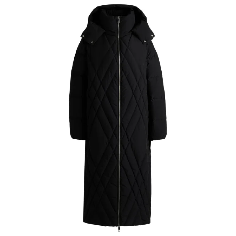 Women's Elegant Formal Outfit Quilted down coat with adjustable hood