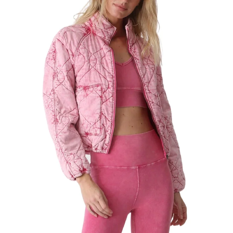 Flash Sale On Trendy Outfits – Don't Miss Out Quilted Jacket In Acid Magenta