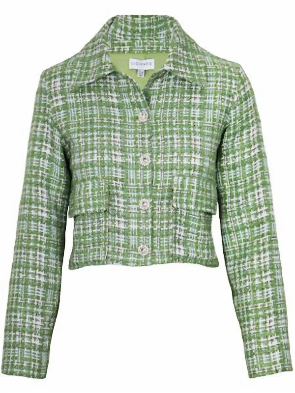 Modern Women's Clothes Gilmore Tweed Jacket In Green