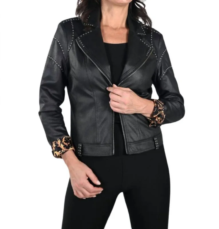 Women's Cozy Clothes Faux Suede Jacket In Black