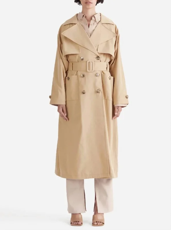 Women's Athleisure Apparel Carrie Trench Coat In Camel