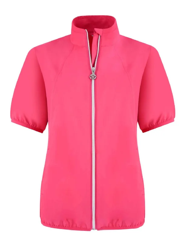 Women's Clothing For Work Mia Short Sleeve Wind Jacket In Fruit Punch