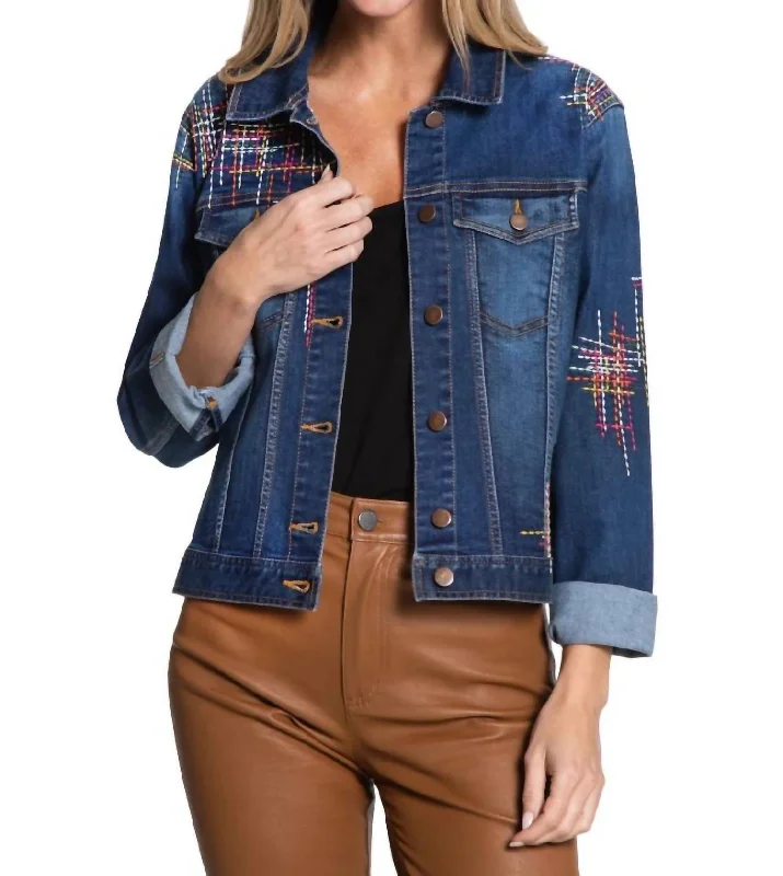 Stylish Women's Garments For Holidays Fallon Jacket In Medium Denim