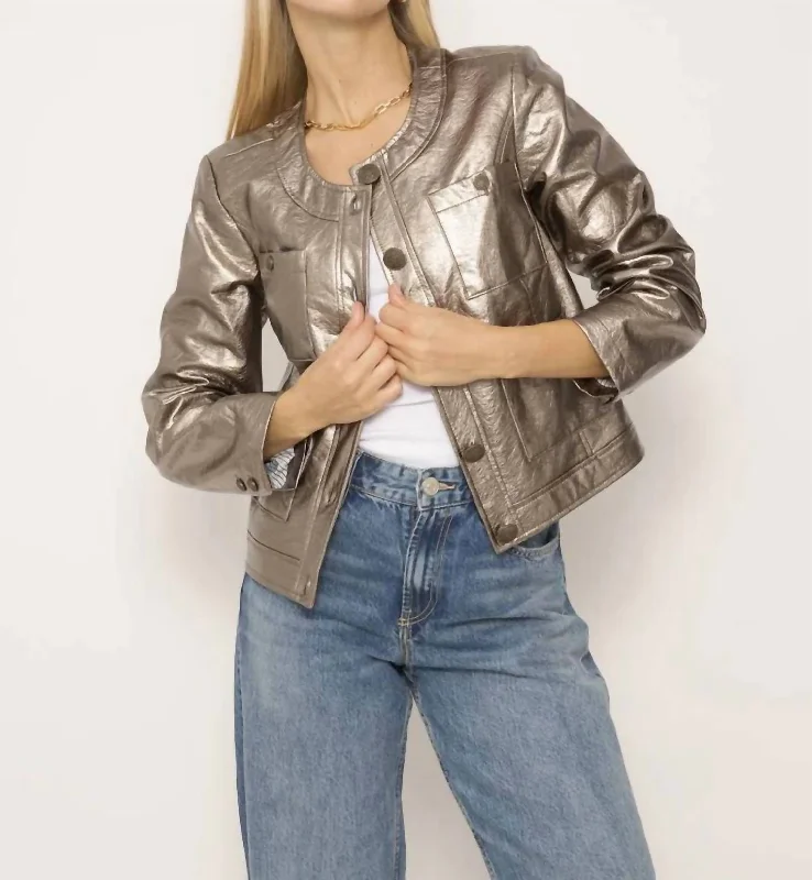 Everyday Fashion Arden Vegan Lady Jacket In Silver