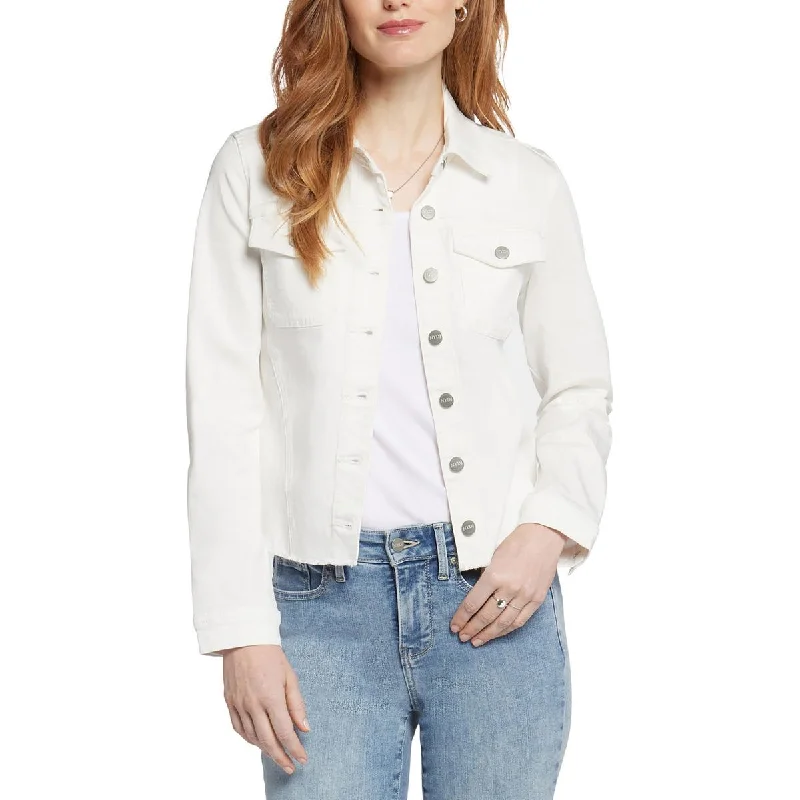 Affordable Women's Clothes Womens Frayed Hem Outerwear Denim Jacket