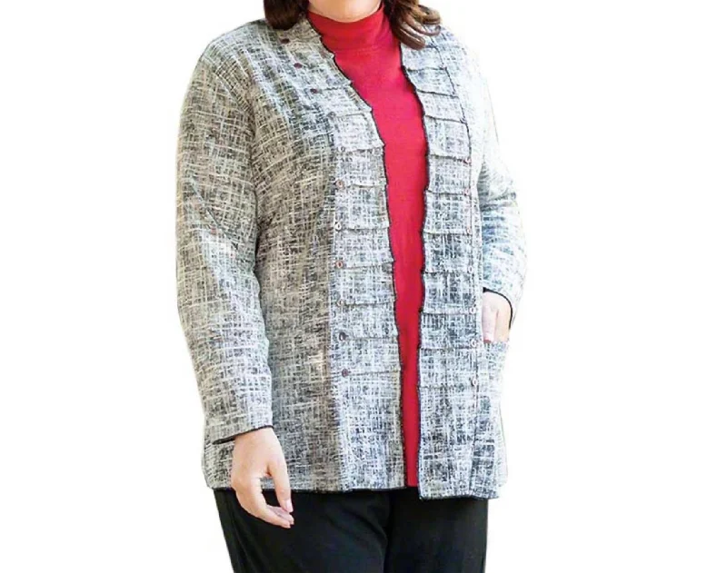 Charming Women's Clothes For Special Events Long Sleeve Tallin Reversible Jacket - Plus Size In Black White