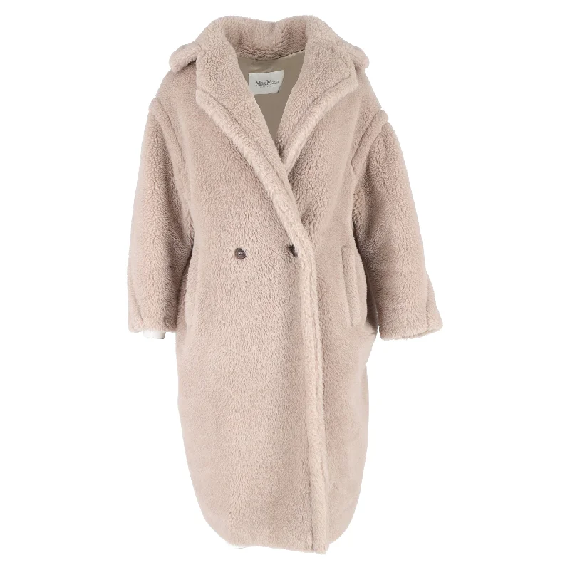 Vintage-Inspired Garments Max Mara Teddy Bear Icon Coat in Beige Faux Fur