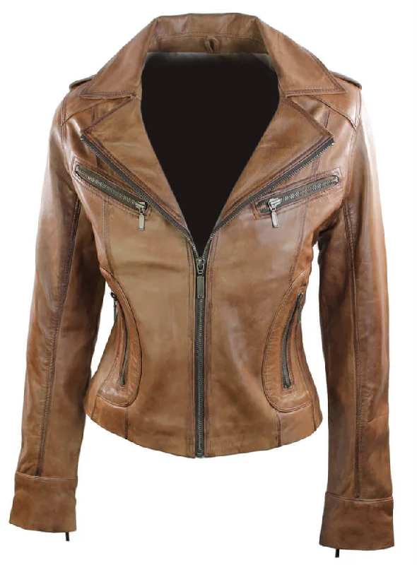 Women's Plus-Size Clothes Leather Timber Biker Short Jacket