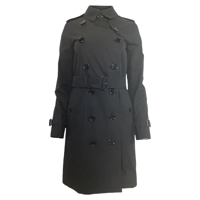 Women's Professional Apparel Burberry Mid-length Kensington Heritage Trench Coat in Black Cotton