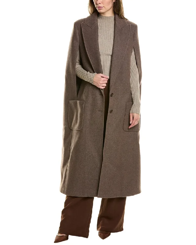 Women's Classic Outfit Michael Kors Melton Wool Cape Coat