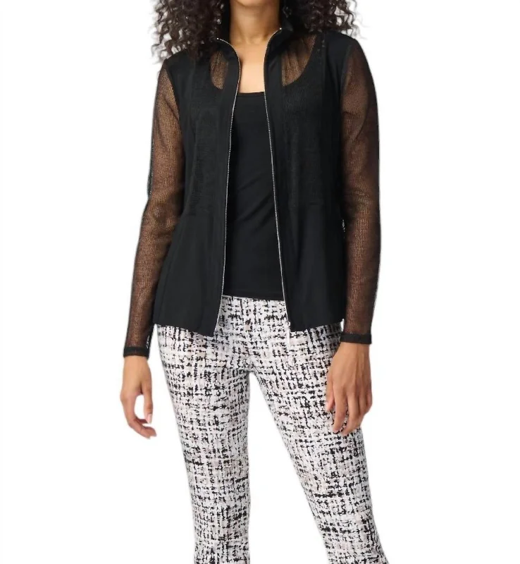 Stylish Fashion Clearance – Last Chance To Save Casual Collarless Zipper Jacket In Black