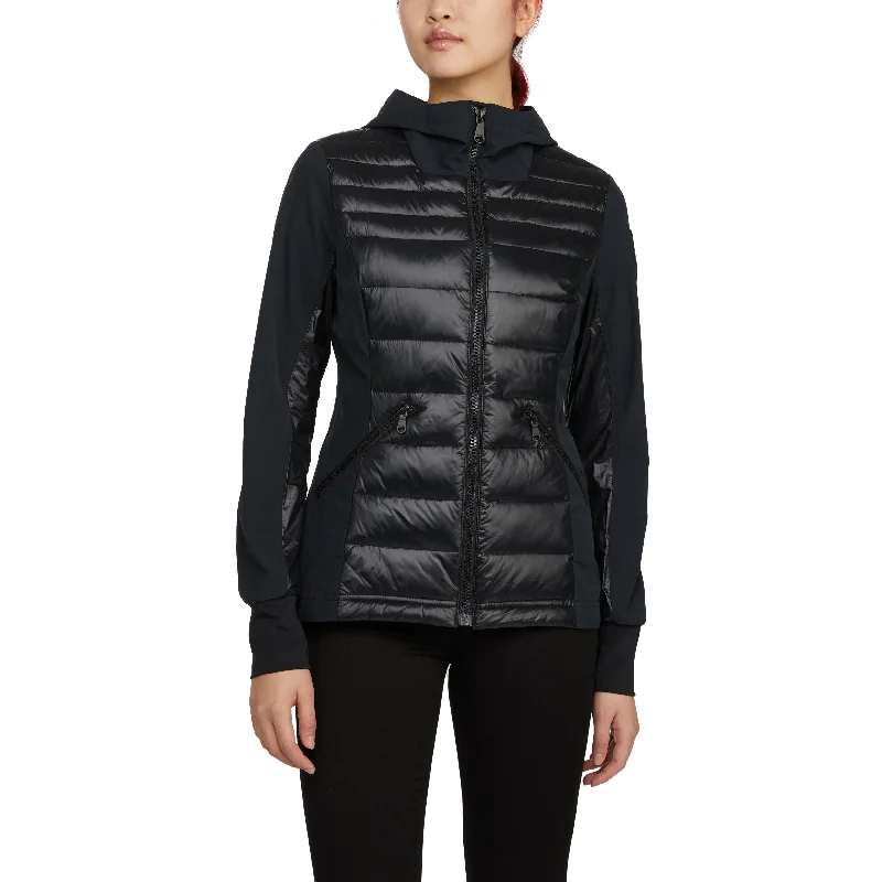 Women's Elegant Outfit Pajar Women's Cressy Mixed Media Channel Quilted Stretch Puffer