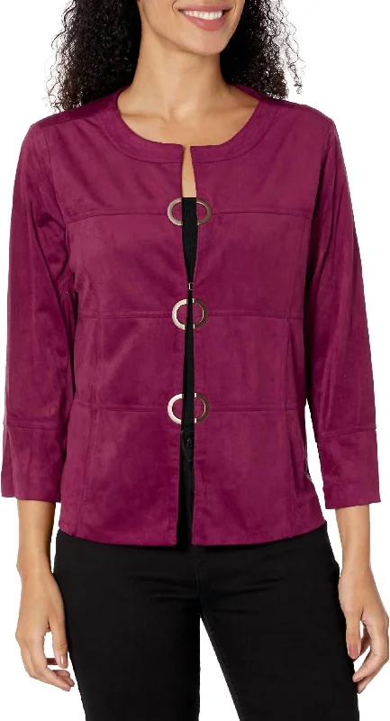 Everyday Fashion Deals – Chic Looks For Less Multi-Panel Faux Suede Jacket In Eggplant