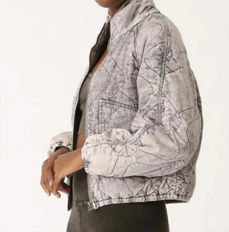 Women's Comfortable Garments Quilted Jacket Acid In Driftwood