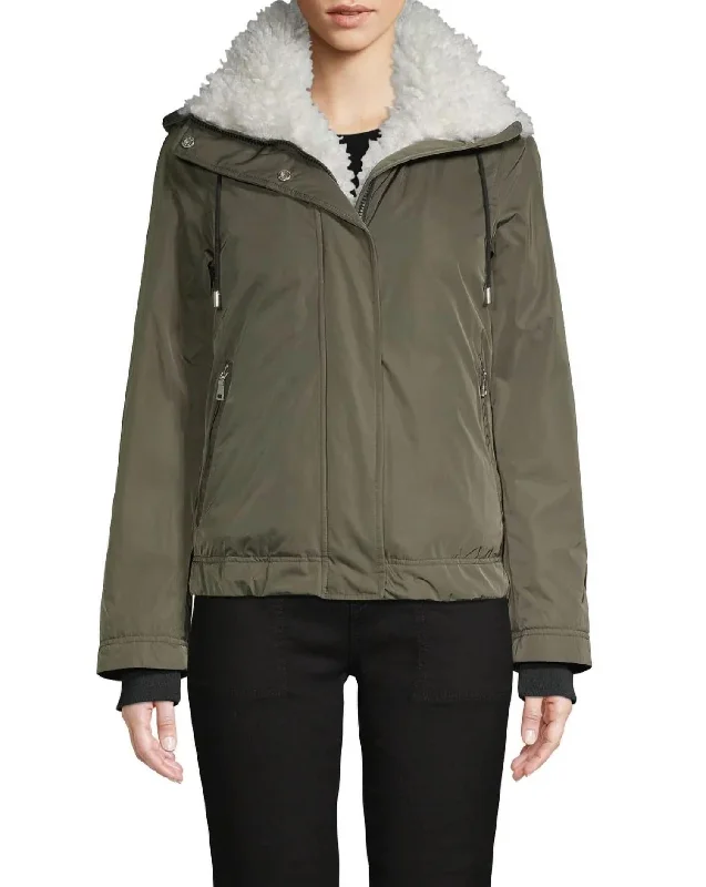 Refresh Your Wardrobe With Our Fashion Deals Faux Fur Trimmed Parka Coat Magma In Olive