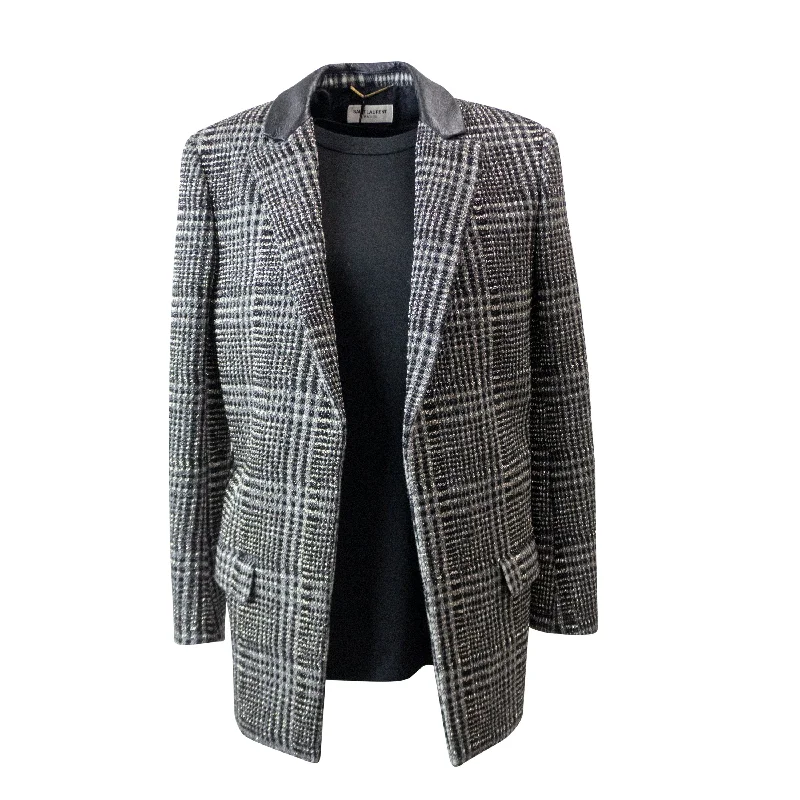 Women's Travel Outfit Set Women's Metallic Tweed Evening Jacket