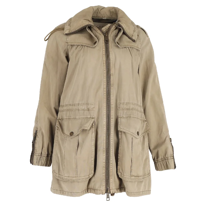 Shop Stylish Fashion At Unbeatable Prices Now Burberry Brit Cargo Zipped Jacket in Brown Cotton