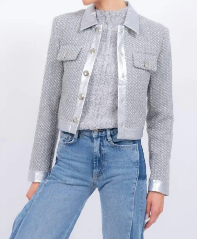 Women's Formal Apparel Phoebe Metallic Jacket In Silver