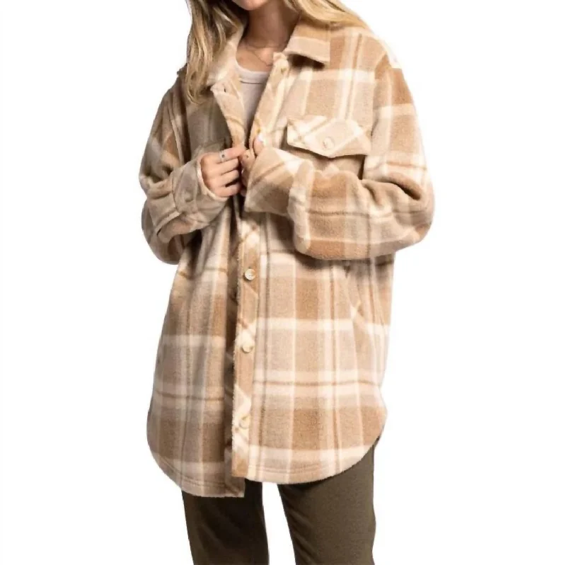 Women's Romantic Outfit Tullis Jacket In Beige Multi Plaid