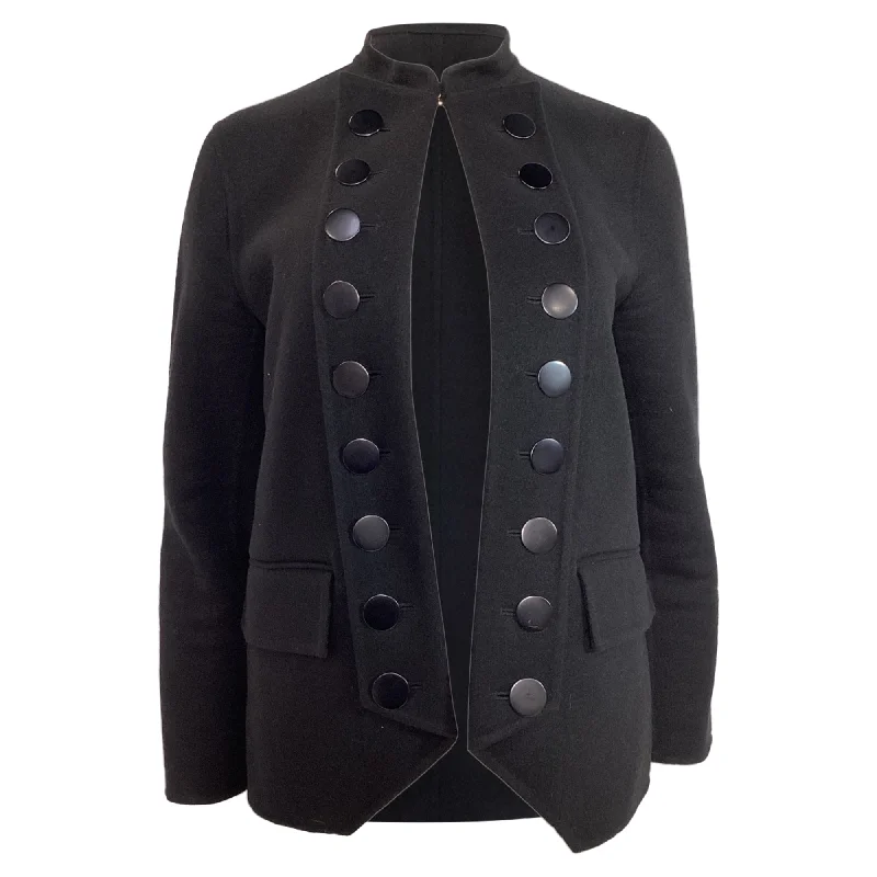 Women's Night-Out Outfit Burberry Prorsum Military Style Peacoat in Black Cashmere