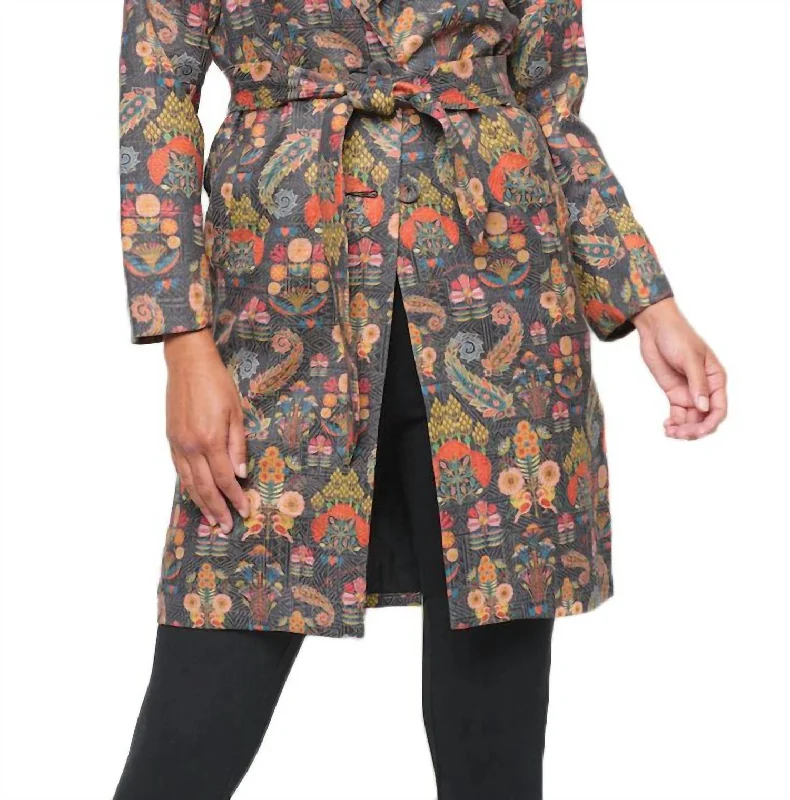 Huge Savings On Must-Have Clothing Deborah Vintage Print Brocade Coat In Multi