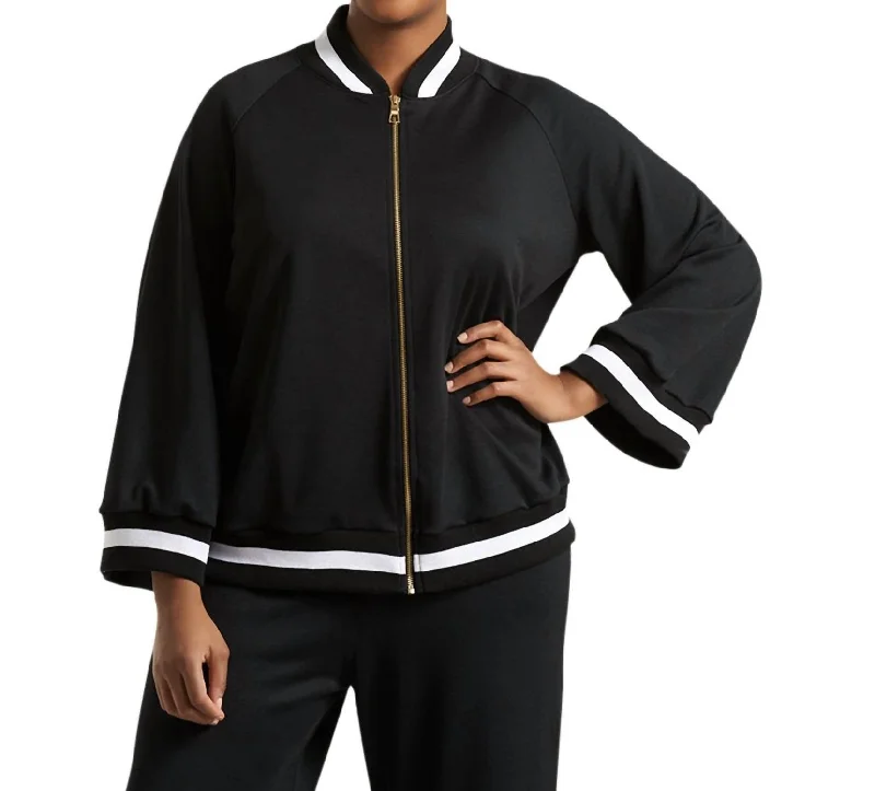 Women's Casual Wear Clothing Plus Size Hudson Bomber Jacket In Black