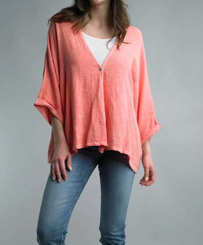 Affordable Luxury – Chic Clothing At Special Prices One Button Oversized Jacket In Bright Coral