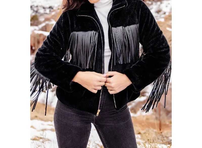 Everyday Fashion Deals – Chic Looks For Less Farrah Fringe Jacket In Black