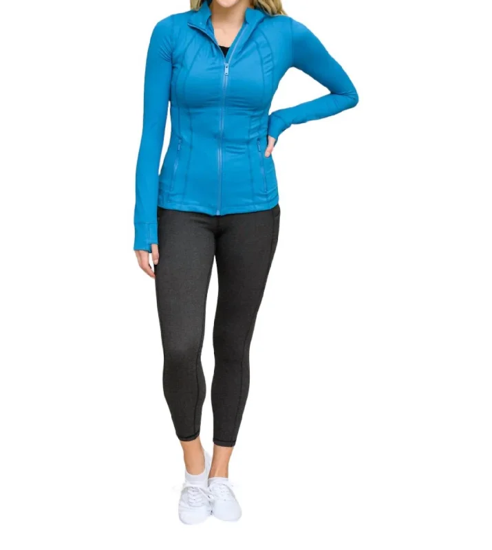 Women's Transitional Apparel Staying Swift Activewear Jacket In Hawaiian Blue