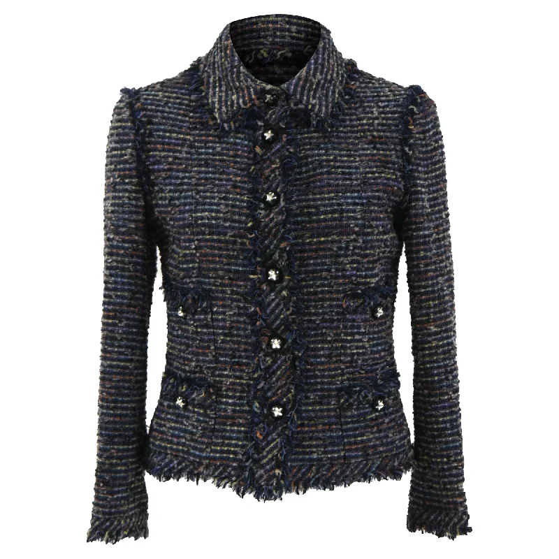 Women's Work Outfit Chanel Star Buttoned Jacket in Multicolor Tweed