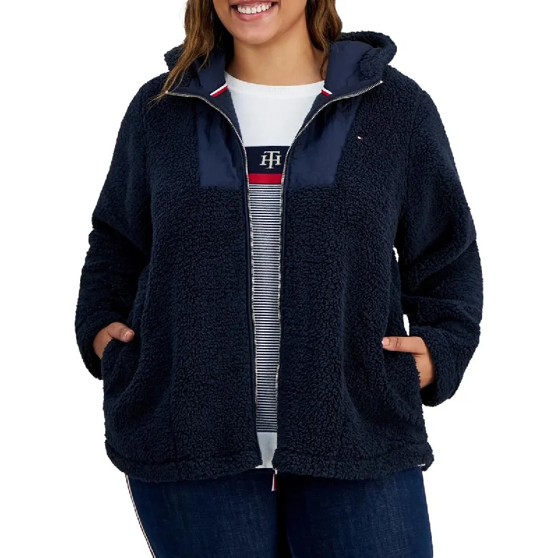 Women's Sports Apparel Plus Womens Hooded Sherpa Teddy Coat