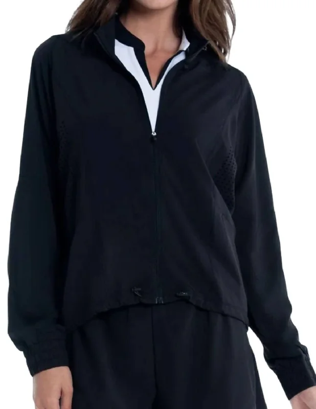 Comfortable Lounge Clothing Moisture Wicking Jacket In Black