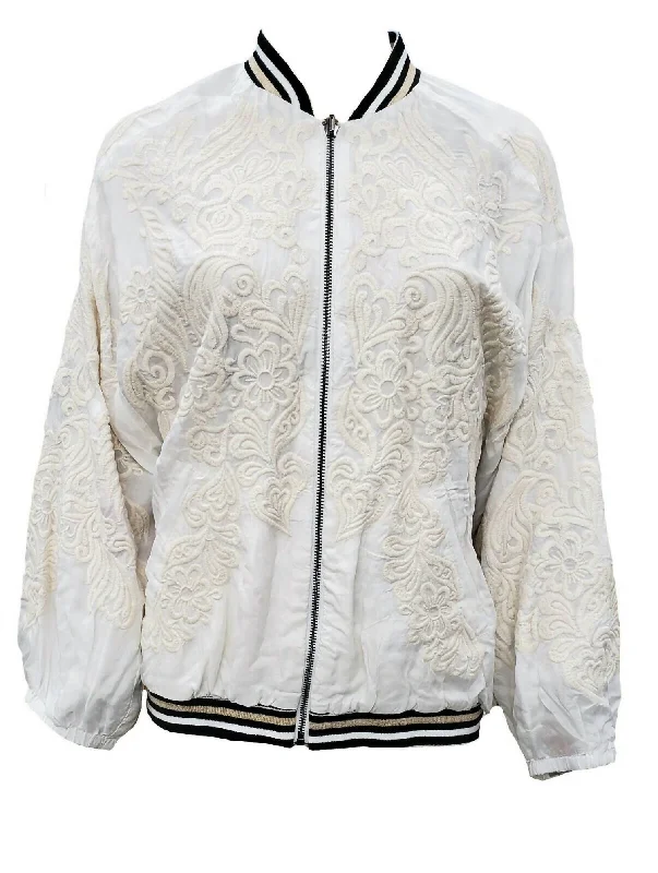 Comfortable Women's Clothing Women's Kitty Reversible Bomber Jacket In Natural