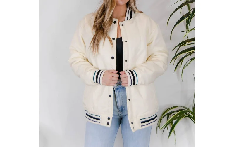 Women's Trendy Casual Clothes Letterman Jacket In White