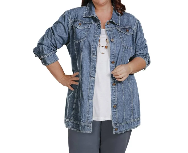 Women's Elegant Clothes Rydel Denim Jacket - Plus Size In Indigo Denim