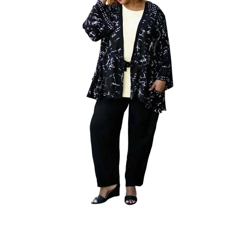 Women's Clothes For Work Events Edyth Plus Size Jacket In Black Batik