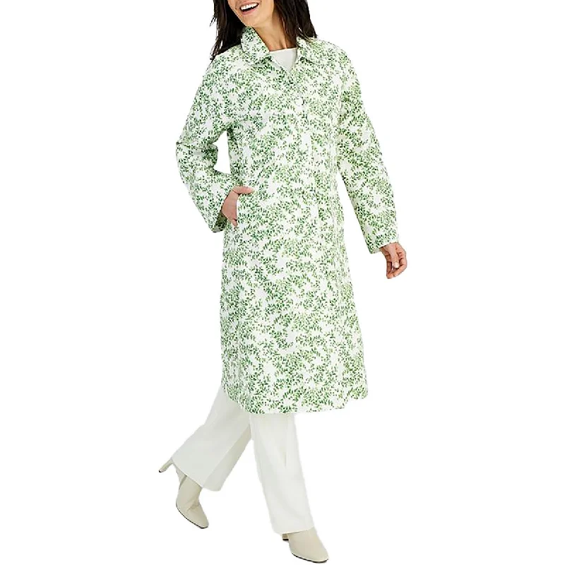 Women's Night-Out Clothes Womens Floral Print Long Raincoat