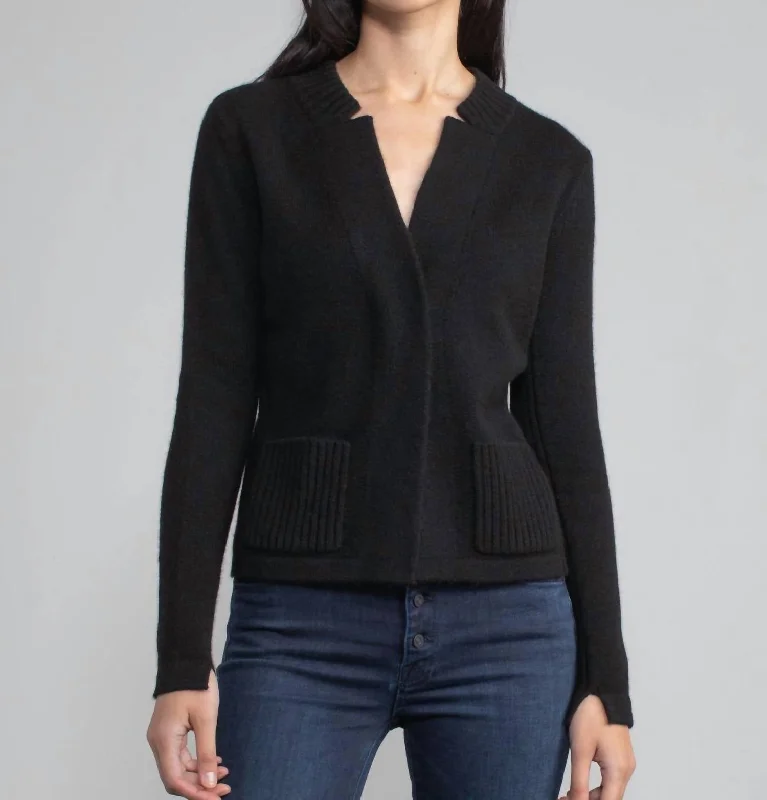 Limited-Time Offers On Elegant And Casual Styles Stretchy Cashmere Jacket In Black