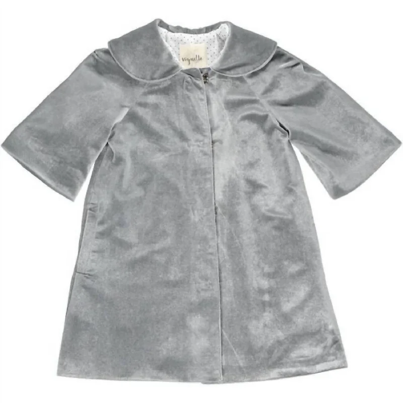 Women's Work Apparel Women's Jane Velvet Coat In Silver Grey