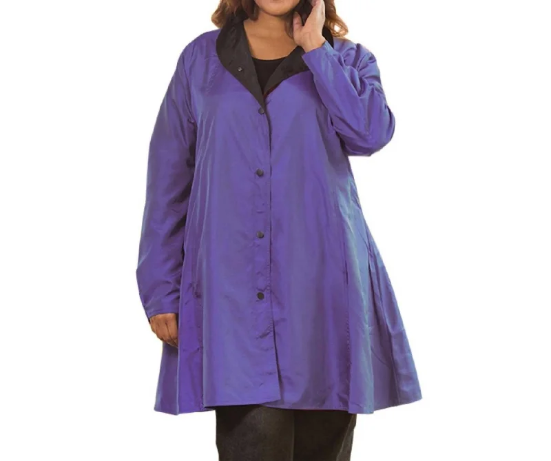 Women's Night-Out Clothes Mel Reversible Raincoat - Plus Size In Eggplant