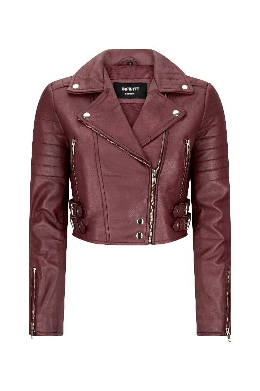 Women's Clothes For Work Leather Jacket Cross Zip Biker Brando Classic