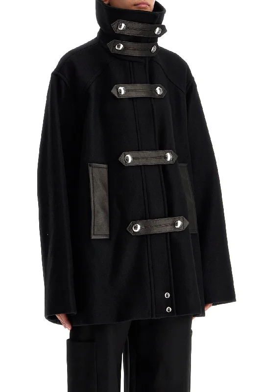 Classic Women's Apparel Khaite Wool And Leather Melbo Coat