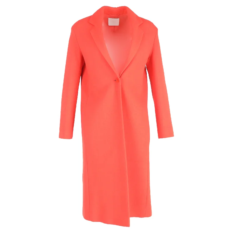 Fashionable Women's Casual Apparel Hugo Boss Single-Breasted Coat in Orange Wool