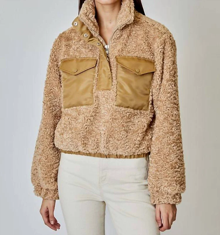 Women's Casual Clothing For Lounging Maeve Pullover Jacket In Wheat