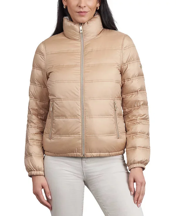 Women's Clothing For Special Occasions Michael Michael Kors Women's Reversible Packable Jacket, Bone/Buff