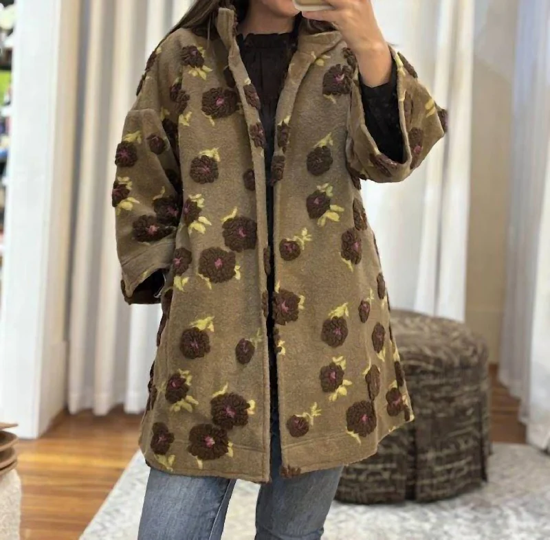 Formal Outfit For Women Puff Floral Sherpa Jacket