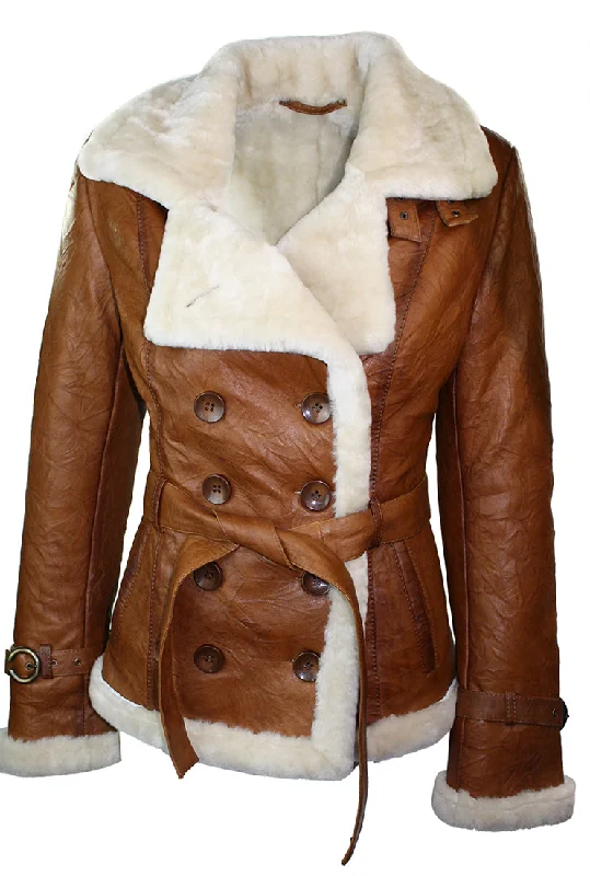 Women's High-Fashion Apparel Sheepskin Toscana Jacket Military Blazer