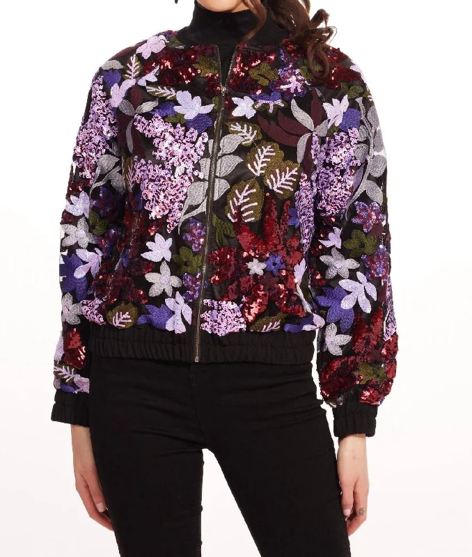 Women's Cozy Clothes Othelo Bomber Jacket In Tempest Bloom