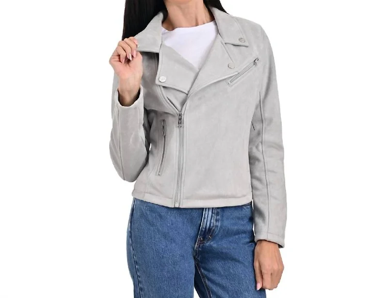 Women's Seasonal Garments Biker Jacket In Gray