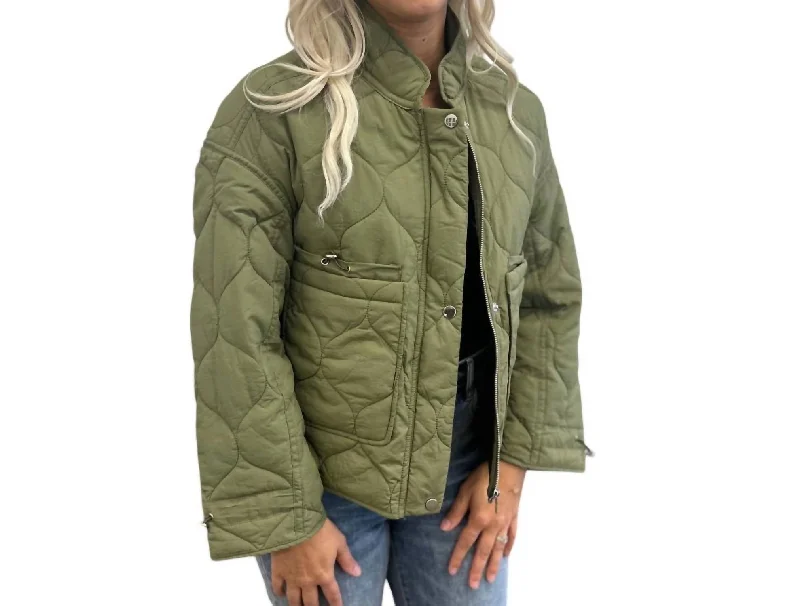 The Fashion Sale You've Been Waiting For Is Here Quilted Down Jacket In Olive